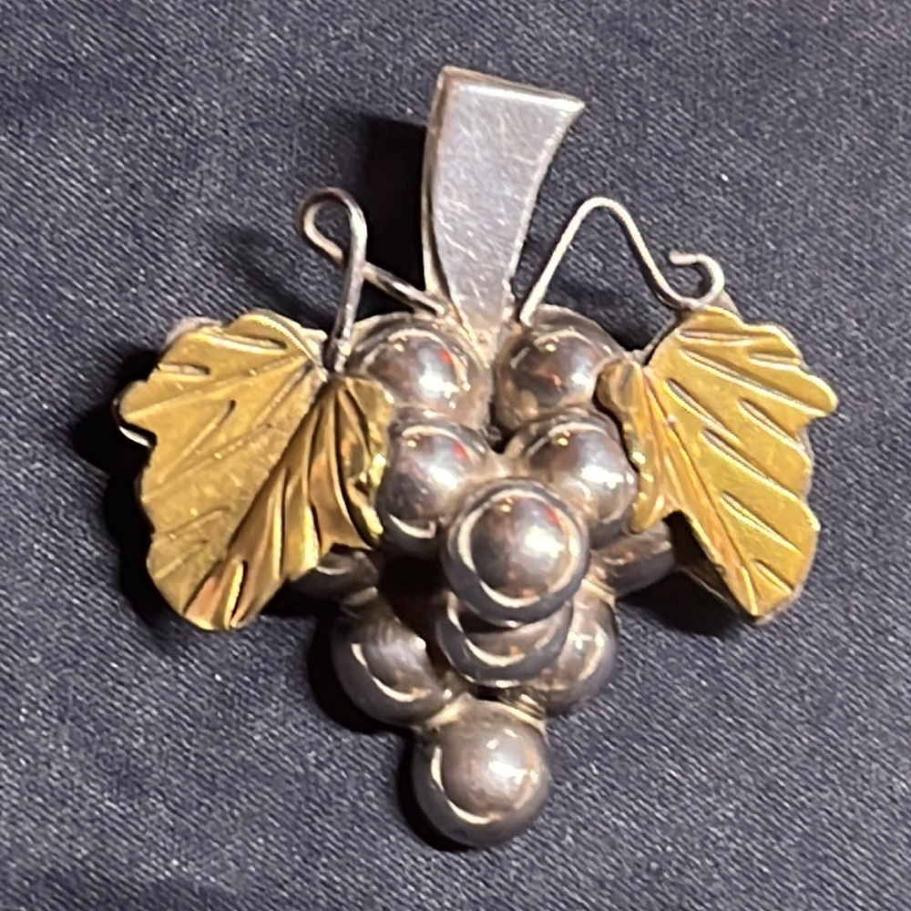 sterling silver grape pin